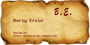 Borzy Ervin névjegykártya